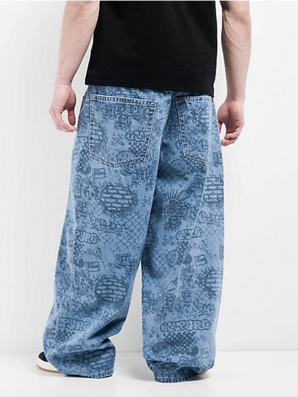 Empyre Wide Leg Printed Jeans - Size 30 - Picture 2 of 6